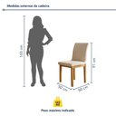 Ver imagem 2 de Conjunto 2 Cadeiras para Sala de Jantar com Pés em Madeira Maciça Bella Bege/Cinamomo/Veludo Palha