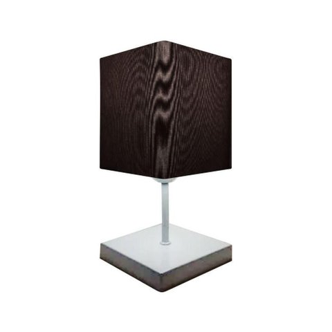 Abajur Luminária Mesa Quarto Sala Moderno Vivare Md-2008br Cúpula em Tecido - Bivolt Branco-preto