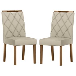 Cadeira para Mesa de Jantar Sarah Kit 2 Peças Amêndoa Veludo Nude – New Ceval - 1