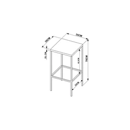 Kit 2 Banquetas Altas Industrial Steel Quadra  - 3