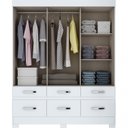 Ver imagem 2 de Guarda-Roupa Solteiro 3 Portas 6 Gavetas Kelly Espresso Móveis