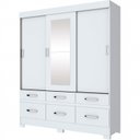 Ver imagem 3 de Guarda-Roupa Solteiro 3 Portas 6 Gavetas Kelly Espresso Móveis