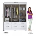 Ver imagem 4 de Guarda-Roupa Solteiro 3 Portas 6 Gavetas Kelly Espresso Móveis