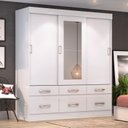 Ver imagem 1 de Guarda-Roupa Solteiro 3 Portas 6 Gavetas Kelly Espresso Móveis