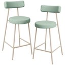 Ver imagem 1 de Kit 02 Banquetas Baixa Bar Cozinha Sala de Jantar Aço Milão Arena L02 Linho Verde Menta - Lyam Decor