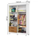 Ver imagem 5 de Guarda-roupa Solteiro Genova 4 Portas 2 Gavetas 22112 Branco/cinamomo - Carioca Móveis