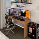 Ver imagem 1 de Mesa Gamer Battlestation Avelã/avelã Tx - Panorama Móveis
