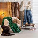 Ver imagem 3 de Manta Veludo Luxo Decorativa Caqui