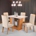Ver imagem 1 de Mesa de Jantar 4 Lugares Squash Mel/Blonde/Nude - Viero Móveis