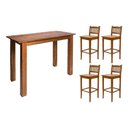 Ver imagem 1 de Aparador de Apoio 1,30m para Bar Rústico Decorativo com 4 Banquetas Bh em Madeira Maciça - Natural