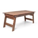 Ver imagem 2 de Mesa de Jardim Retangular 8 Lugares Rústica Madeira Maciça Eucalipto Gran Nogueira Yescasa Marrom