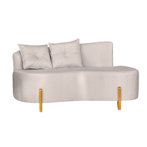 Sofá Orgânico Decoração para Sala Recepção Veludo:bege