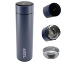 Ver imagem 1 de Garrafa Térmica para Água em Aço Inox com Termômetro Digital Led 500ml - Azul