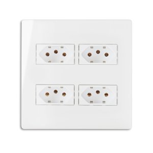 Conj 4 Tomadas de 10a Separado 4x4 Branco Infiniti Cor:branco