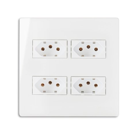 Conj 4 Tomadas de 10a Separado 4x4 Branco Infiniti Cor:branco