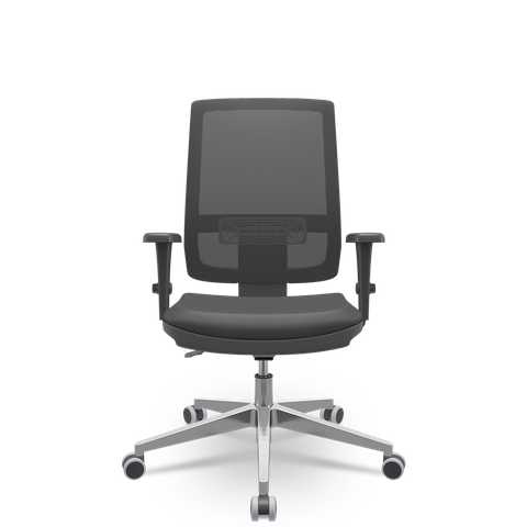 Cadeira Brizza Tela 3d Backplax Aluminio - Sintético Preto