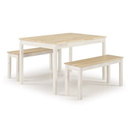 Mesa de Madeira Maciça 4 Lugares com Bancos Mandacaru Cabecasa MadeiraMadeira - 9