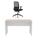 Ver imagem 2 de Conjunto Mesa de Escritório 140x60cm Cadeira Ergonômica Reclinável Sistema Syncron Pistão Classe 4
