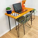 Ver imagem 2 de Mesa para Escritório Hairpin Industrial Carvalho e Preto