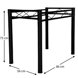 Pé de Mesa para Tampo de Pedra Granito Mármore Base de Mesa 1,00 Sala de Jantar Ql Preto - 4
