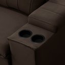 Ver imagem 5 de Sofá 3 Lugares Retrátil Reclinável para Sala 225cm Malfati F04 Veludo Marrom Escuro - Lyam Decor