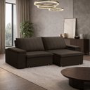 Ver imagem 3 de Sofá 3 Lugares Retrátil Reclinável para Sala 225cm Malfati F04 Veludo Marrom Escuro - Lyam Decor