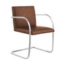 Kit 4 Cadeiras Brno para Escritório Couro Sintético Marrom Tubular Cromada - 2