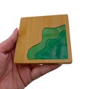 Ver imagem 6 de Kit 10 Porta Copo Bambu Detalhe em Resina Suporte Quadrado Descanso Mesa Bolacha Chopp Apoio Copos