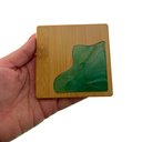 Ver imagem 5 de Kit 10 Porta Copo Bambu Detalhe em Resina Suporte Quadrado Descanso Mesa Bolacha Chopp Apoio Copos