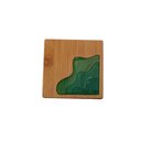 Ver imagem 2 de Kit 10 Porta Copo Bambu Detalhe em Resina Suporte Quadrado Descanso Mesa Bolacha Chopp Apoio Copos