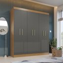 Ver imagem 7 de Guarda Roupa Casal Ipê 6 Portas Freijó Gris Fosco - Kits Paraná