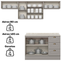 Ver imagem 5 de Cozinha Modulada 5 Pecas 280 Cm Americana Cinza Calcare Henn