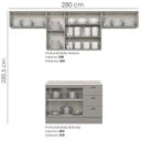 Ver imagem 4 de Cozinha Modulada 5 Pecas 280 Cm Americana Cinza Calcare Henn