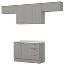 Ver imagem 1 de Cozinha Modulada 5 Pecas 280 Cm Americana Cinza Calcare Henn