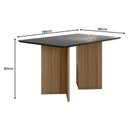 Ver imagem 2 de Mesa de Jantar 136cm Helo com Vidro Carvalho Grafite – Poliman