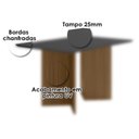 Ver imagem 3 de Mesa de Jantar 136cm Helo com Vidro Carvalho Grafite – Poliman