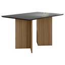 Ver imagem 1 de Mesa de Jantar 136cm Helo com Vidro Carvalho Grafite – Poliman
