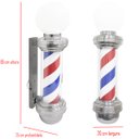 Ver imagem 2 de Barber Pole Poste Barbearia Giratório Iluminado 65cm com Globo Barbeiro Colorido Megan Cb65 CB65 COL