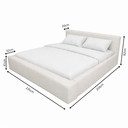 Ver imagem 3 de Cama King Sofisticada Grande Estofada Moderna com Cabeceira:linho Off White