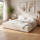 Ver imagem 2 de Cama King Sofisticada Grande Estofada Moderna com Cabeceira:linho Off White