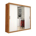Ver imagem 2 de Guarda-Roupa Casal com Espelhos 3 Portas de Correr e 4 Gavetas 186cm Multimóveis CR35570 Madeirado/