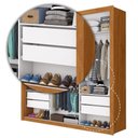 Ver imagem 3 de Guarda-Roupa Casal com Espelhos 3 Portas de Correr e 4 Gavetas 186cm Multimóveis CR35570 Madeirado/