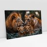 Quadro Decorativo Familia Leao Leoa Dois Filhotes Nas Folhas Sala Quarto Casa Escritório - 2