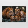 Quadro Decorativo Familia Leao Leoa Dois Filhotes Nas Folhas Sala Quarto Casa Escritório - 3