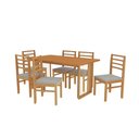 Ver imagem 2 de Conjunto Sala de Jantar Elisa em Madeira Maciça 6 Cadeiras Boucle Cinza