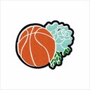 Ver imagem 2 de Tapete Decorativo Bola de Basketball e Flor, Decorção de Quartos Salas e Verandas., Grabnde.