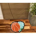 Ver imagem 1 de Tapete Decorativo Bola de Basketball e Flor, Decorção de Quartos Salas e Verandas., Grabnde.