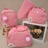 Bolsa Maternidade Bebê Kit 4 Peças Urso Rosa Impermeável - 3