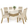 Conjunto Sala de Jantar Mesa 160cm Tampo Mdf com Vidro 6 Cadeiras Melinda Casa 812 - 7