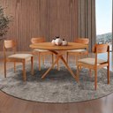 Ver imagem 1 de Sala de Jantar Mesa Ballare 135cm Tampo Laminado Redondo com 4 Cadeiras Star